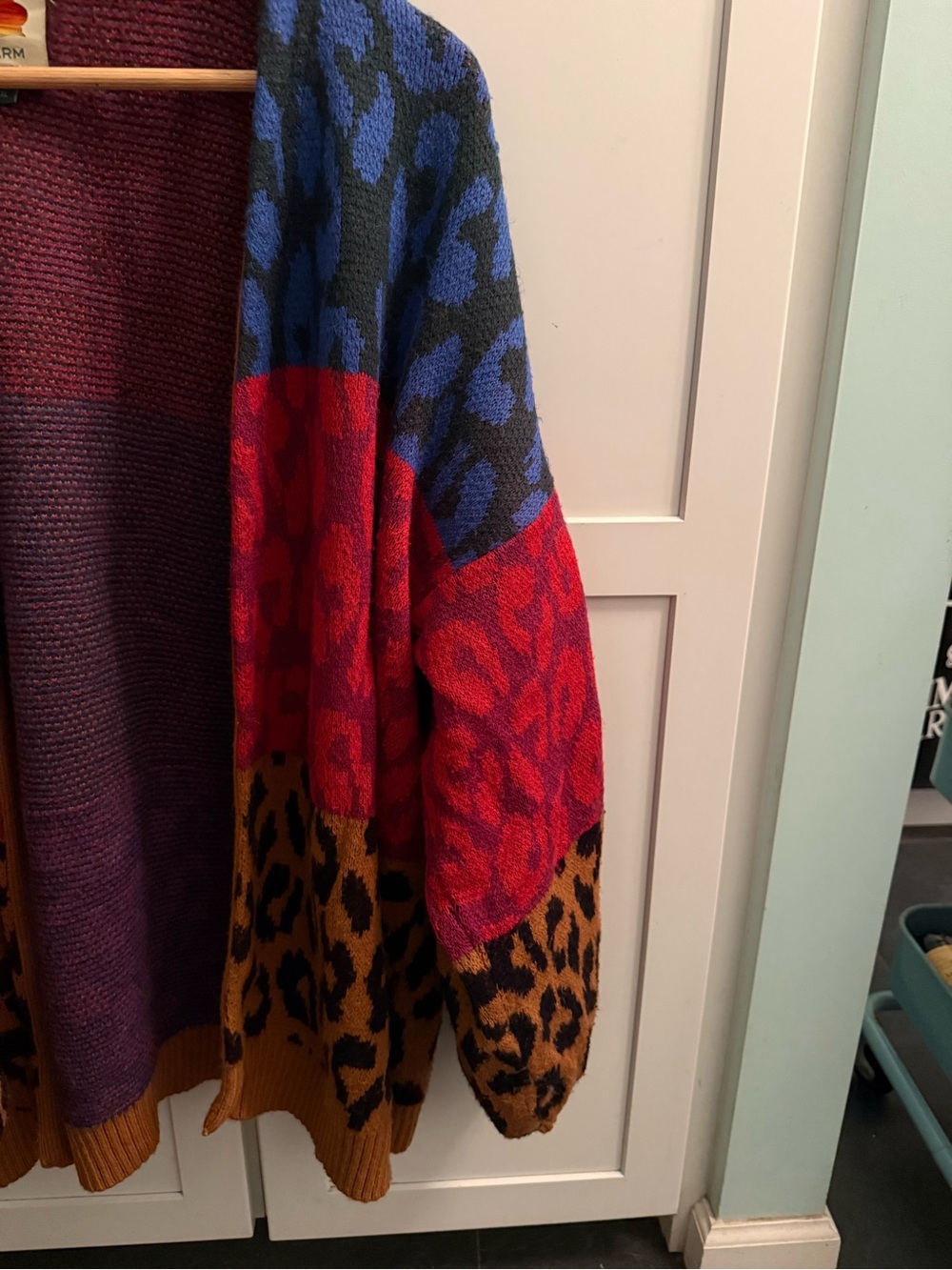 FARM Rio Colorblock Leopard Open Cardigan - Multicolor - Picture 3 of 4